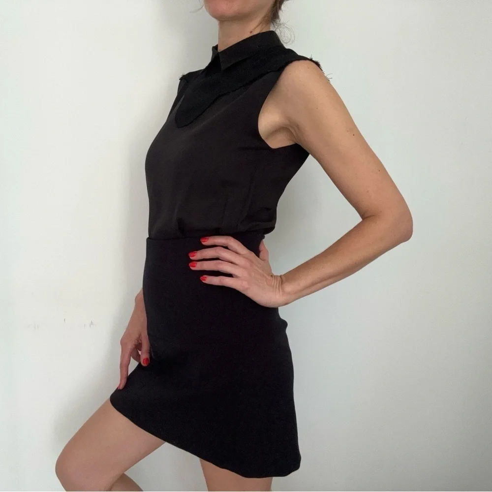 Bimba Y Lola Black Zip Collar Dress sleeveless, size:S